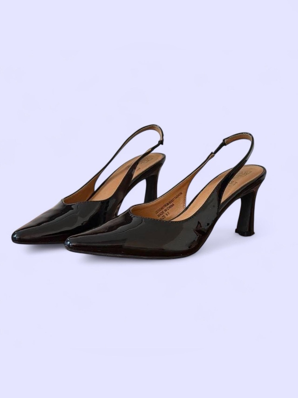 Women’s Black Patent Slingback Pumps